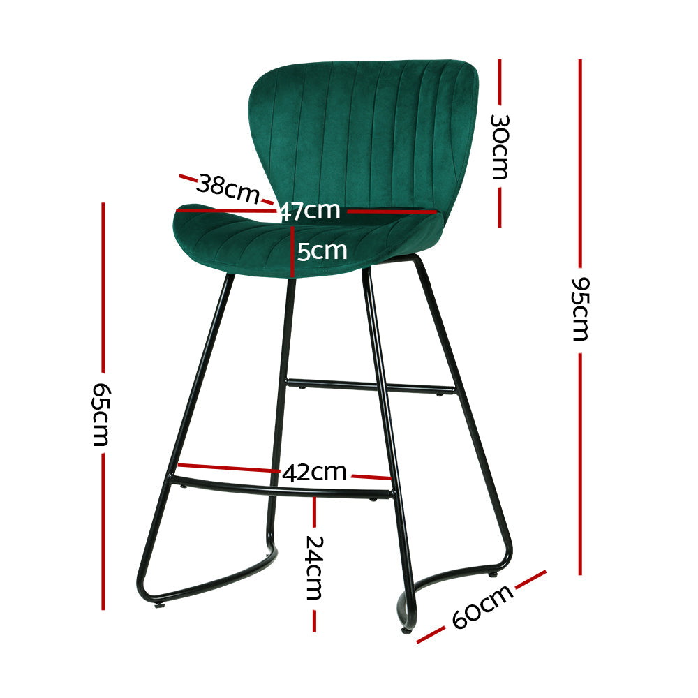 Velvet Dining Metal Chairs Green