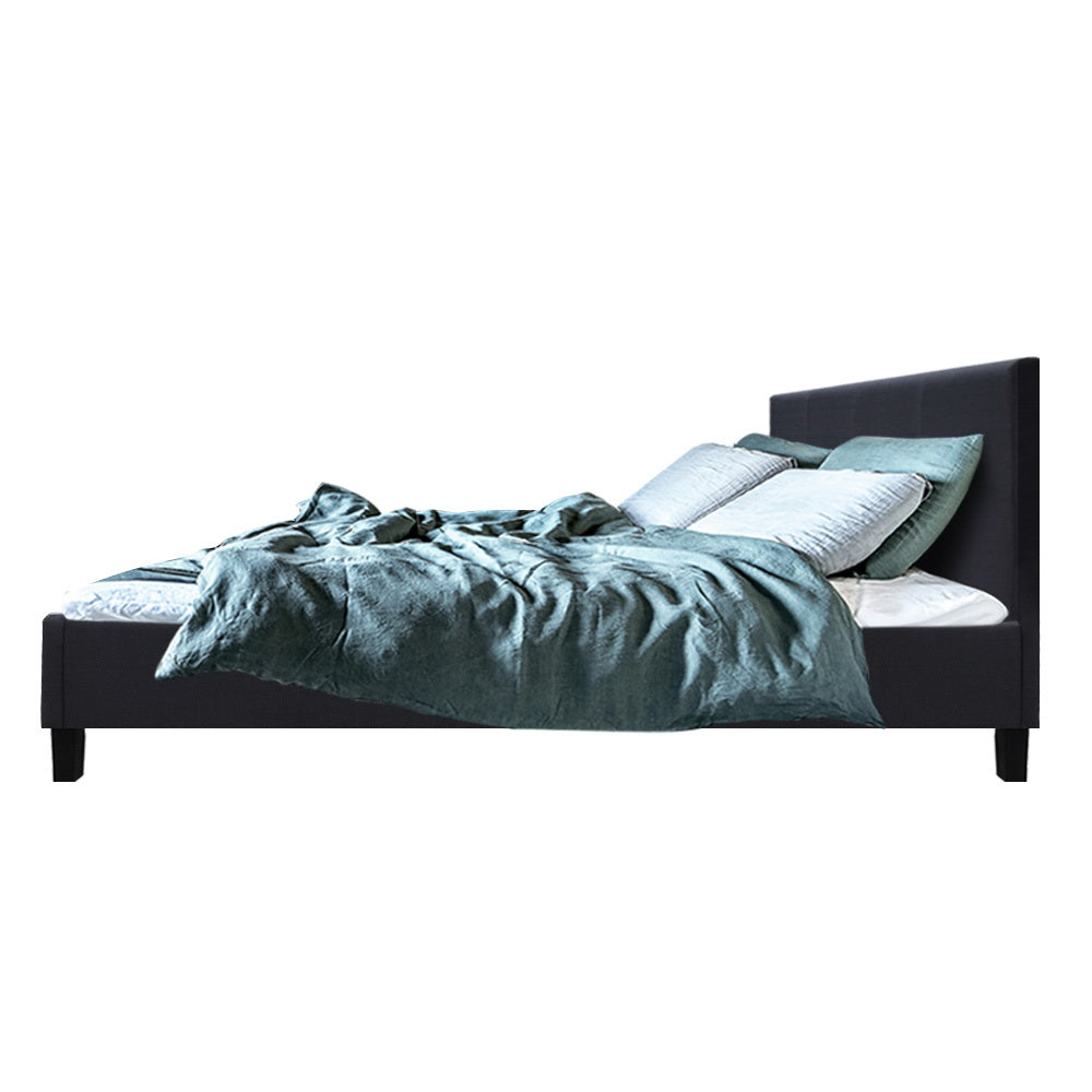 Neo Bed Frame Fabric - Charcoal Queen