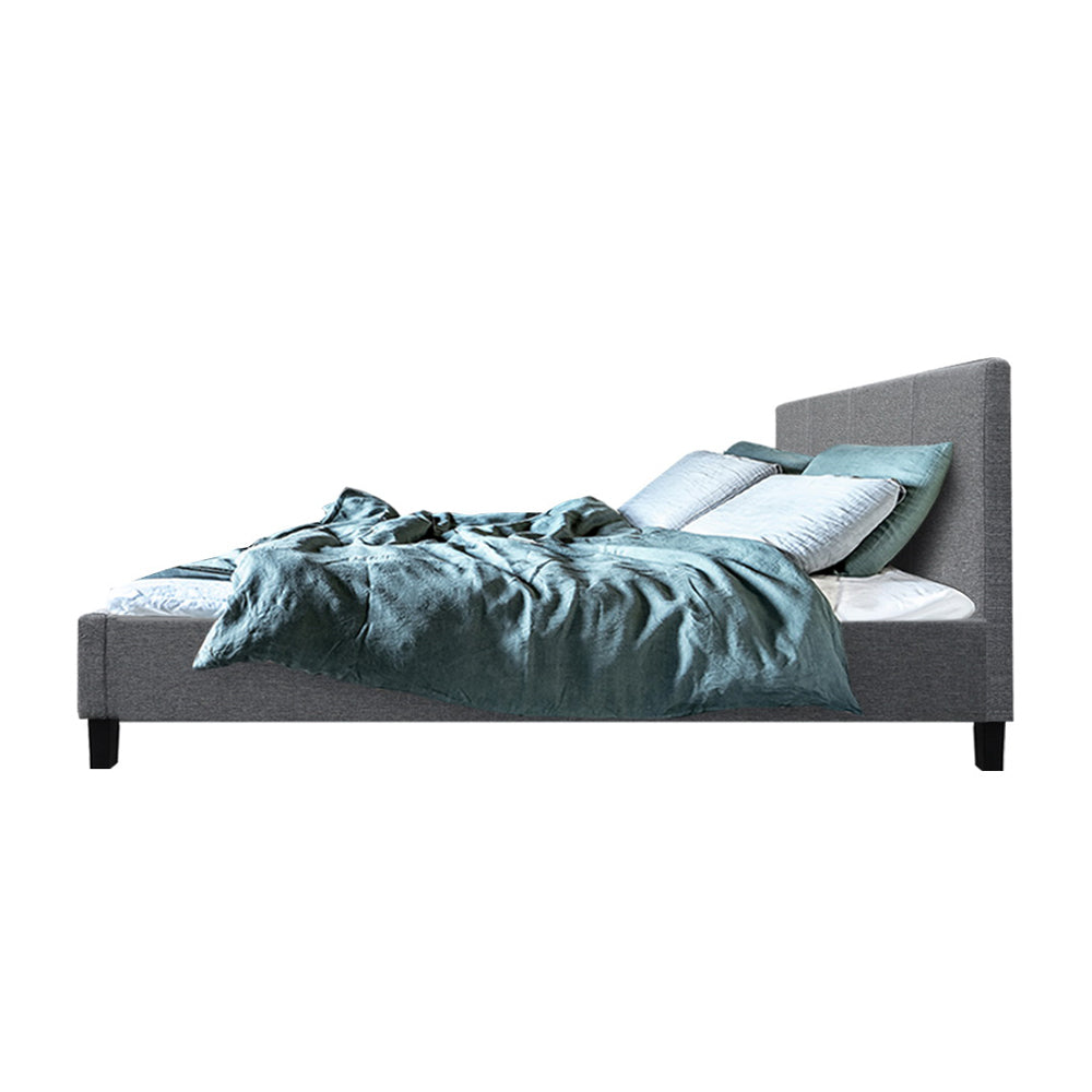 Neo Bed Frame Fabric - Grey Queen