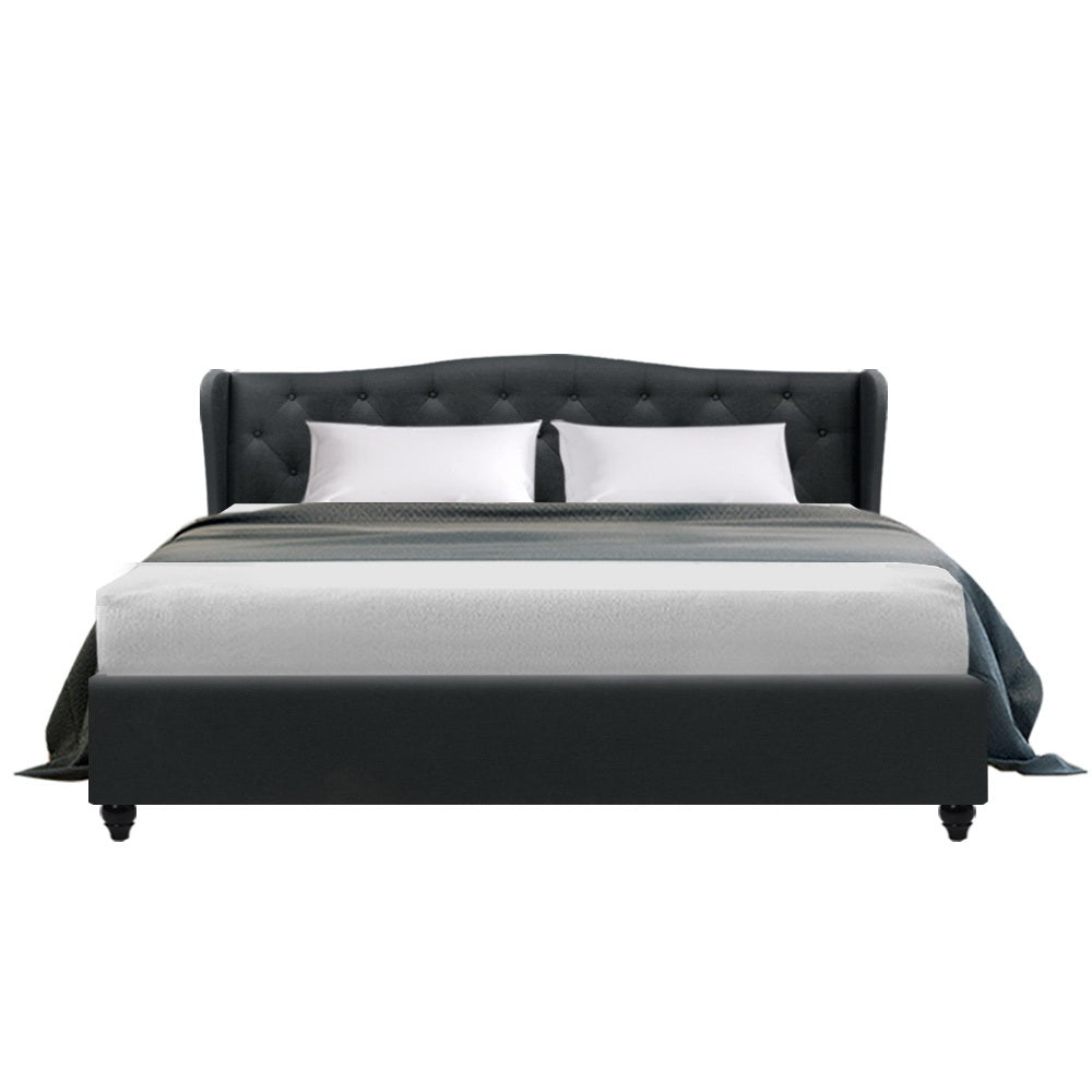 Pier Bed Frame Fabric - Charcoal King