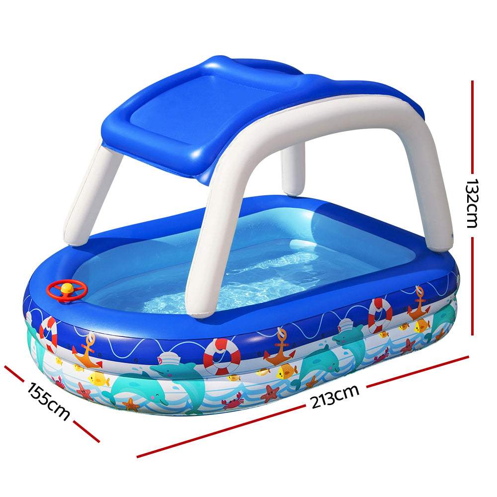 Kids Play Pools Above Ground Inflatable Swimming Pool Canopy Sunshade