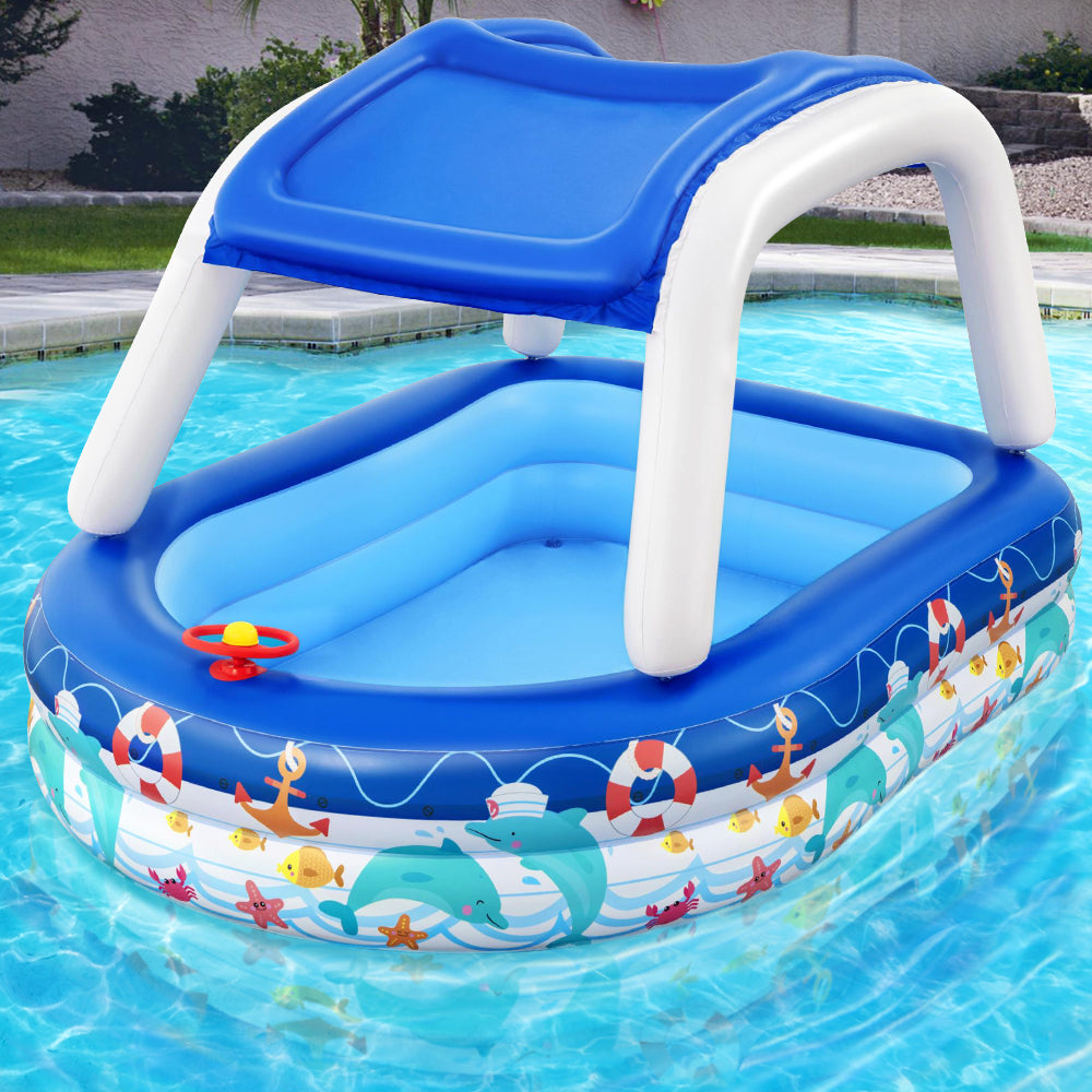 Kids Play Pools Above Ground Inflatable Swimming Pool Canopy Sunshade