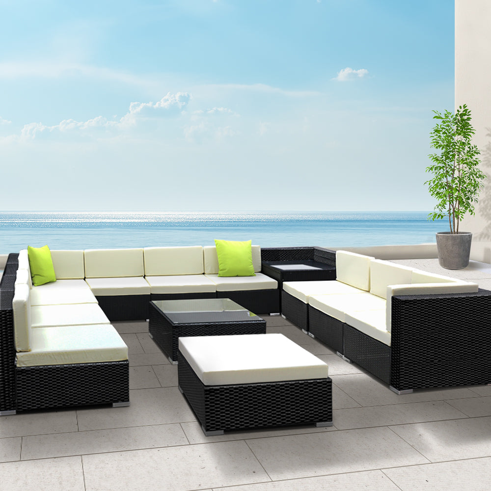 13PC Outdoor Furniture Sofa Set Wicker Garden Patio Lounge