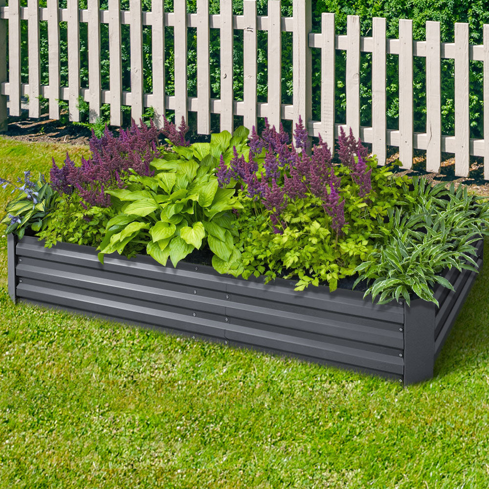 180x90x30CM Galvanised Raised Garden Bed Steel Instant Planter