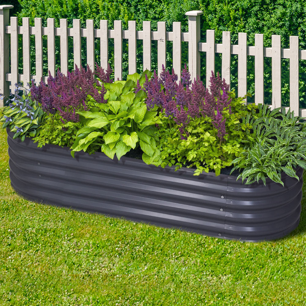 160X80X42CM Galvanised Raised Garden Bed Steel Instant Planter