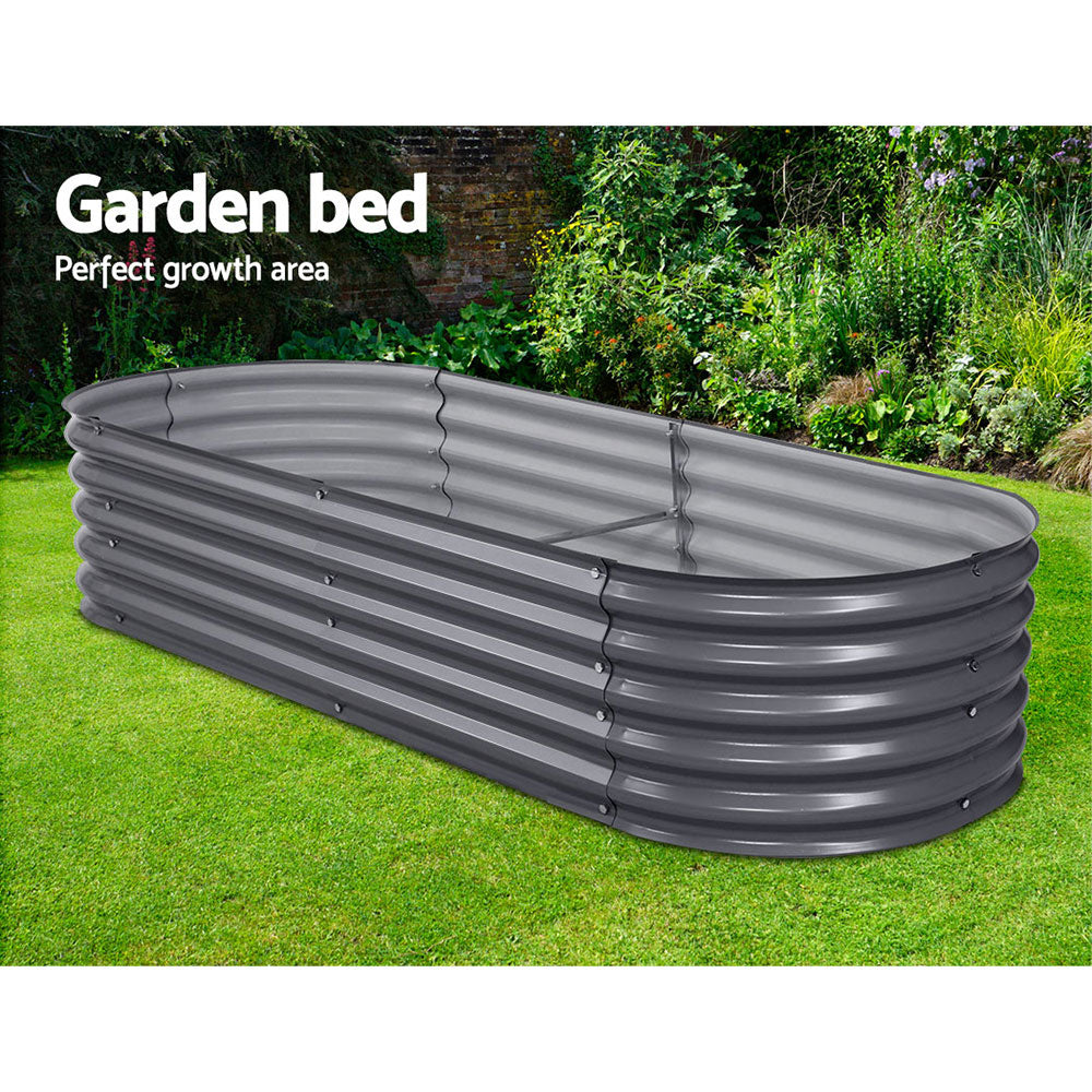 240X80X42CM Galvanised Raised Garden Bed Steel Instant Planter