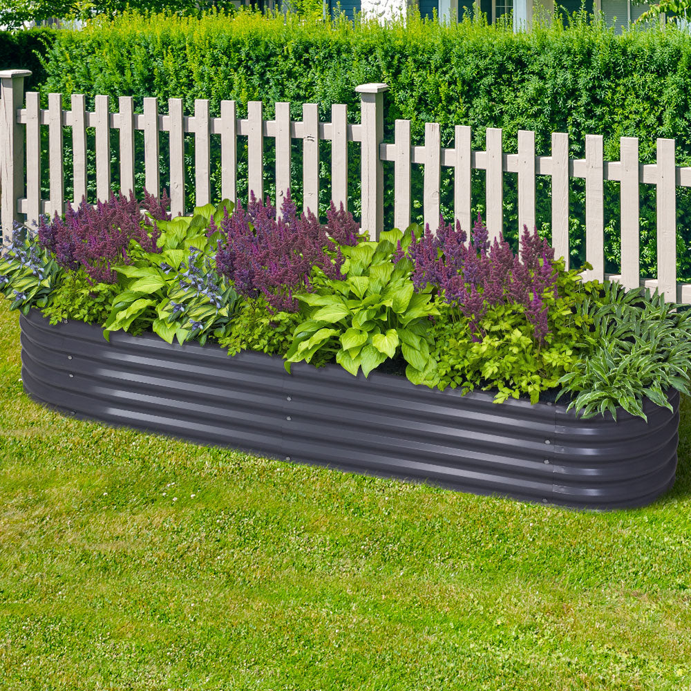 240X80X42CM Galvanised Raised Garden Bed Steel Instant Planter