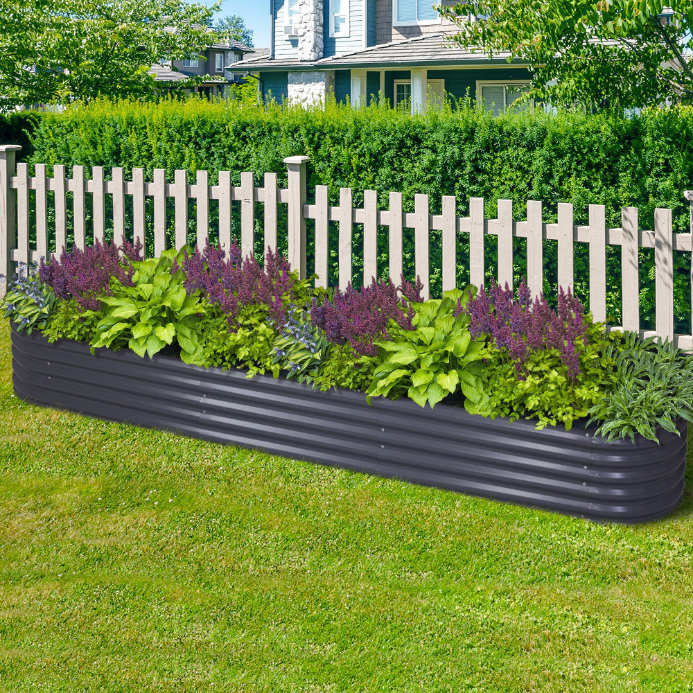 320X80X42CM Galvanised Raised Garden Bed Steel Instant Planter