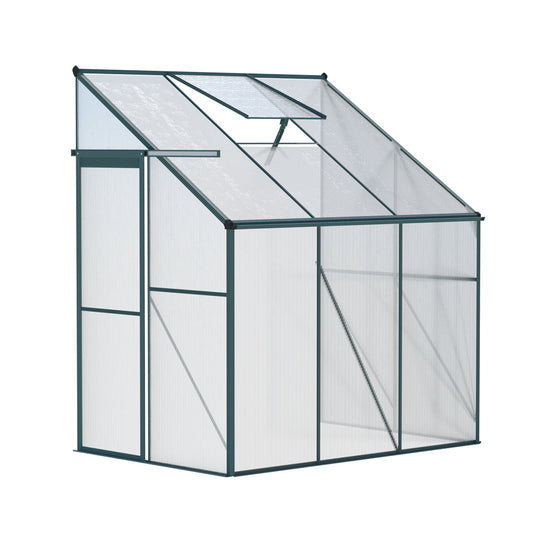 Greenfingers Greenhouse Aluminium Polycarbonate Green House Garden Shed1.9x1.27M