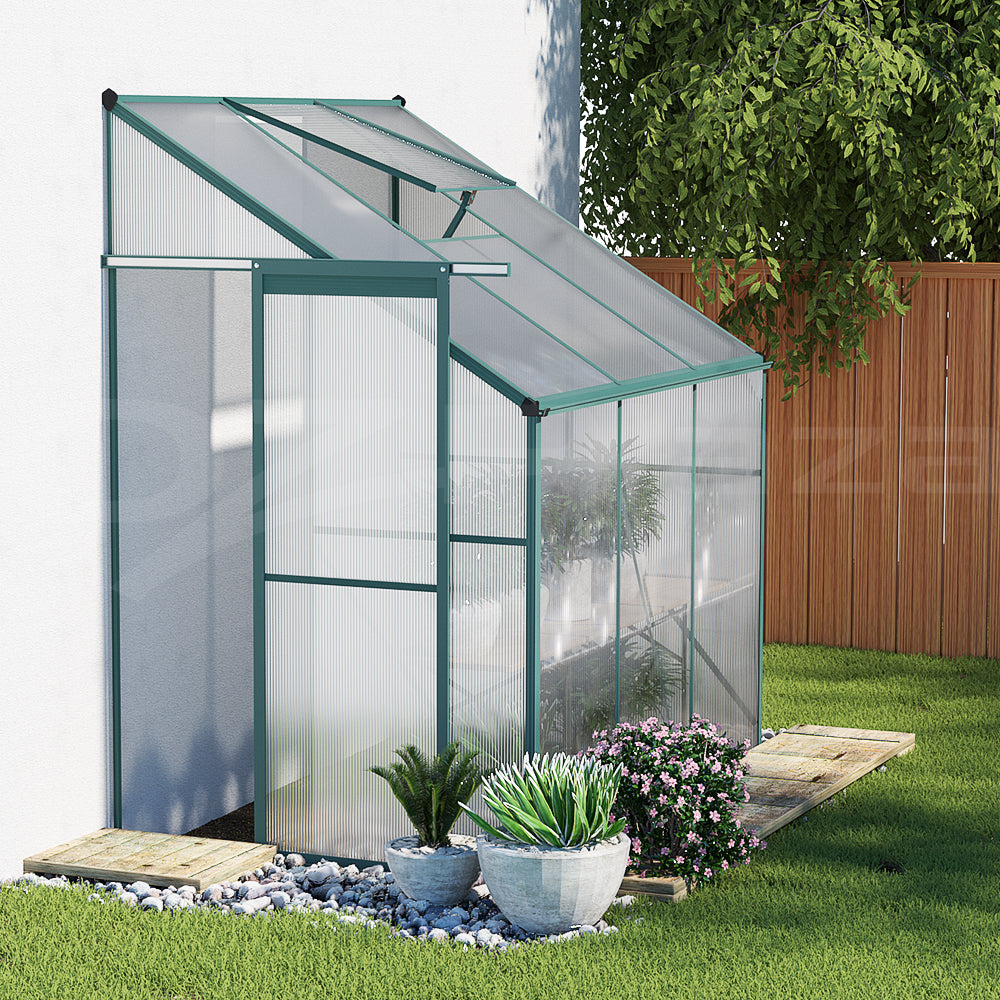 Greenhouse Aluminium Polycarbonate Green House Garden Shed1.9x1.27M