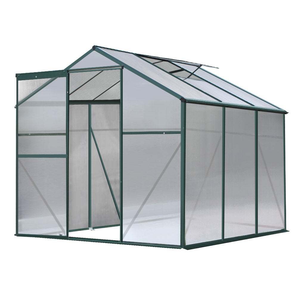 Greenfingers Greenhouse Aluminum Green House Garden Shed Polycarbonate 1.9x1.9M