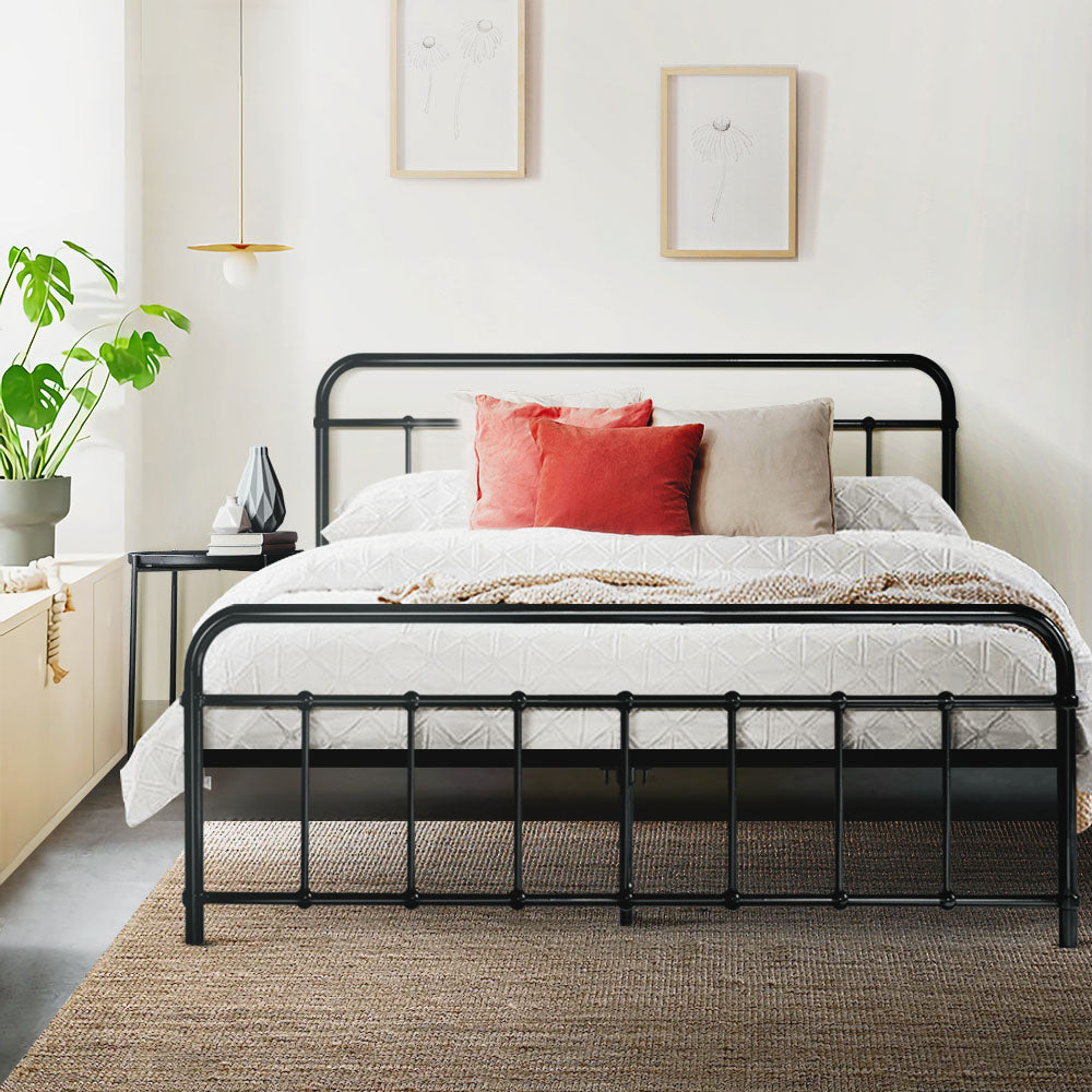 LEO Metal Bed Frame - Queen (Black)