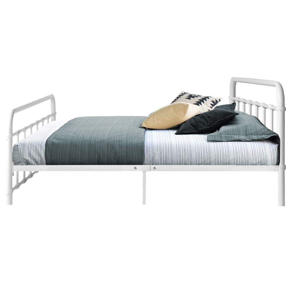 LEO Metal Bed Frame - Queen (White)