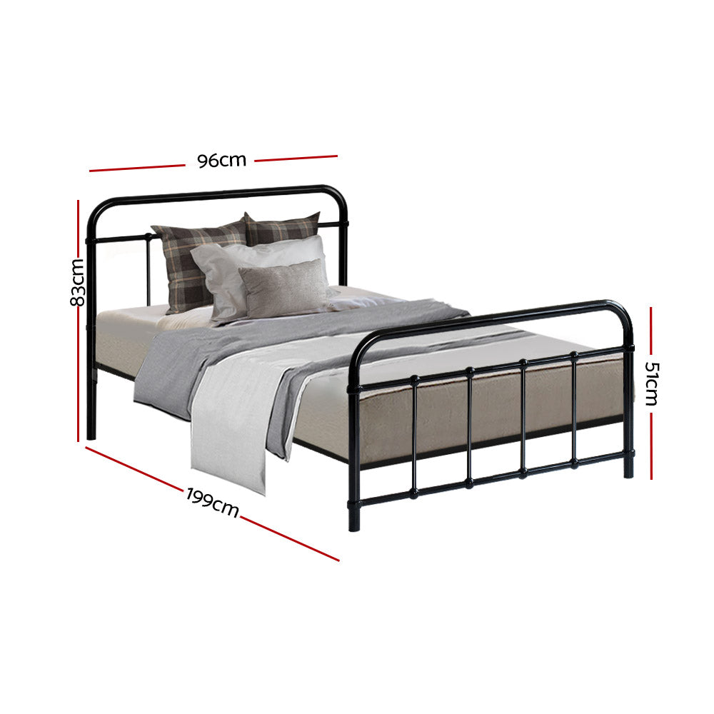 LEO Metal Bed Frame - Single (Black)