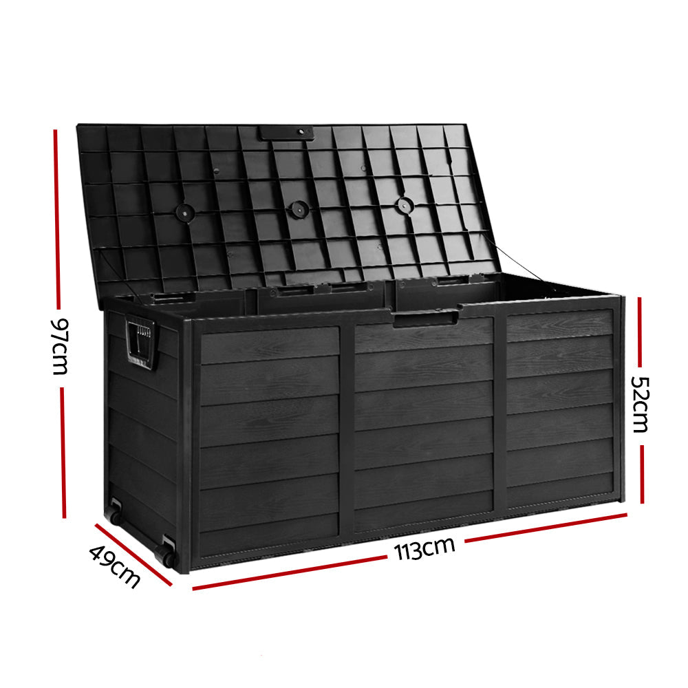 290L Outdoor Storage Box - All Black