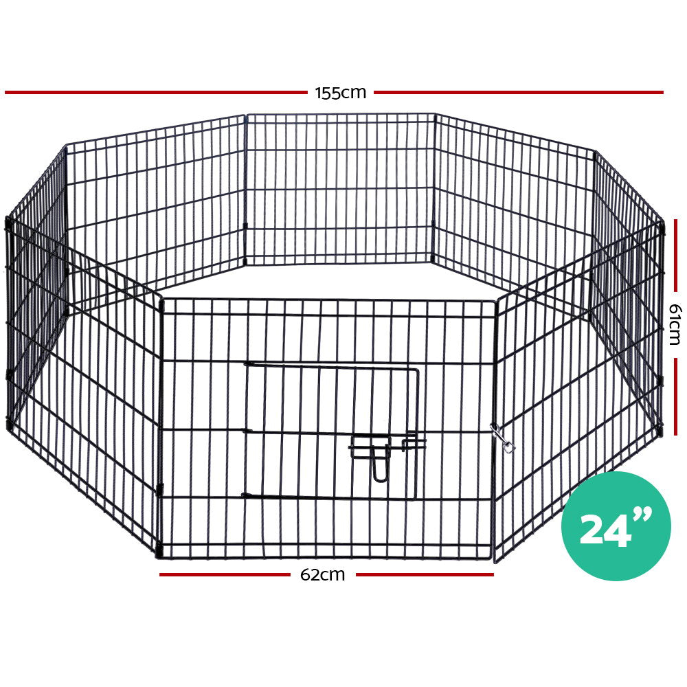 Pet Pet Dog Playpen 24 8 Panel Puppy Exercise Cage Enclosure Fence"