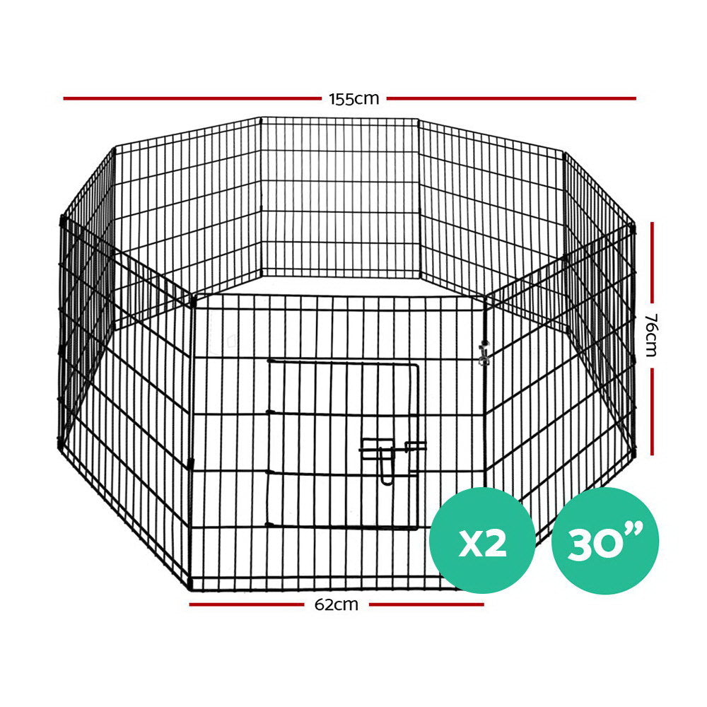 Pet Pet Dog Playpen 2X30 8 Panel Puppy Exercise Cage Enclosure Fence"