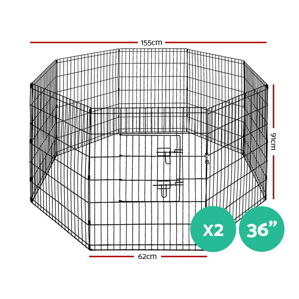 Pet Pet Playpen Dog Playpen 2X36 8 Panel Exercise Cage Enclosure Fence