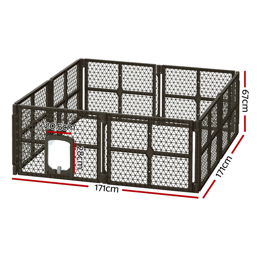 Pet Pet Dog Playpen Enclosure 8 Panel Fence Puppy Cage Plastic Play Pen Fold