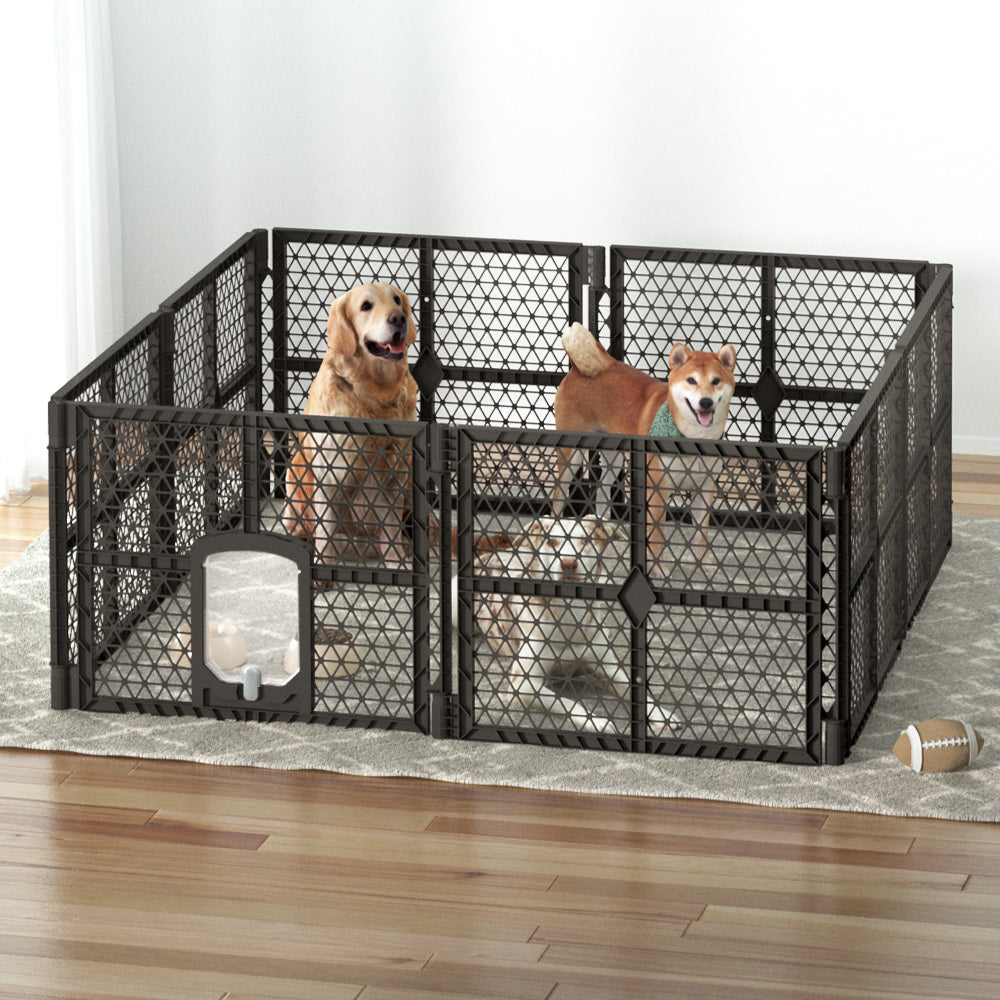 Pet Pet Dog Playpen Enclosure 8 Panel Fence Puppy Cage Plastic Play Pen Fold