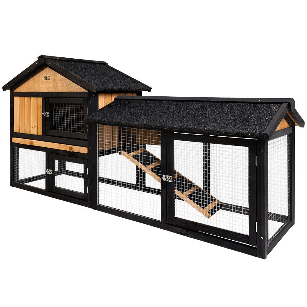 Pet Chicken Coop Rabbit Hutch Wooden Cage Pet Hutch 165cm x 52cm x 86cm