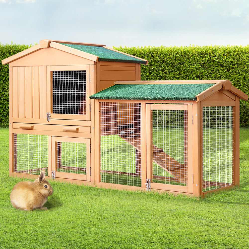 Pet Chicken Coop Rabbit Hutch 138cm Wide Wooden Pet Hutch