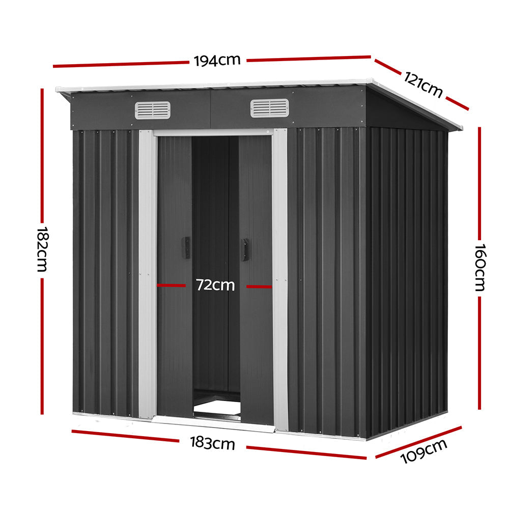 Garden Shed Outdoor Storage Sheds Tool Workshop 1.94x1.21M with Base