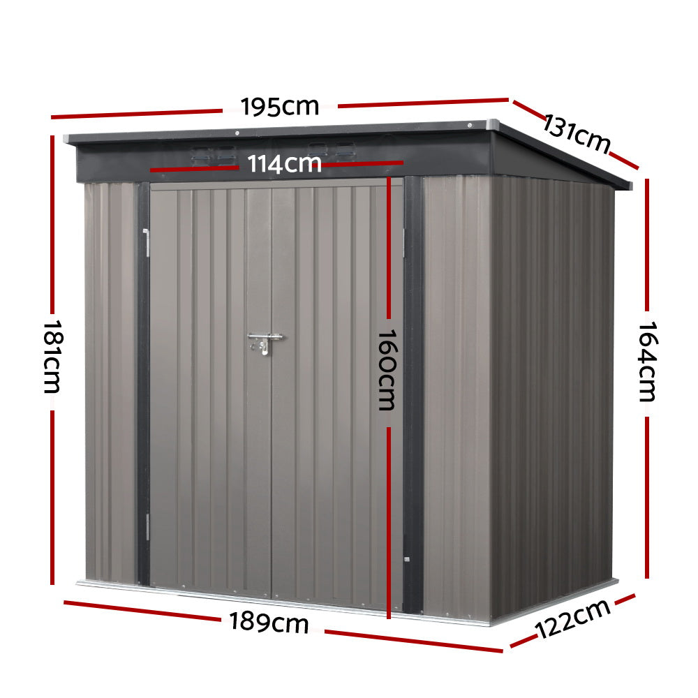 Garden Shed Sheds Outdoor Storage 1.95x1.31M Steel Workshop House Tool