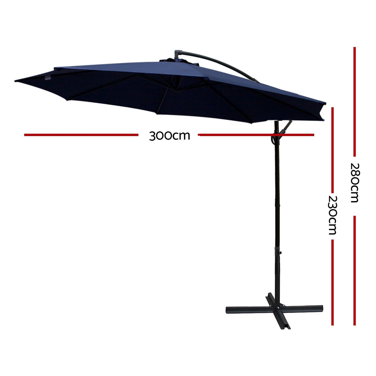 3M Cantilevered Outdoor Umbrella - Navy