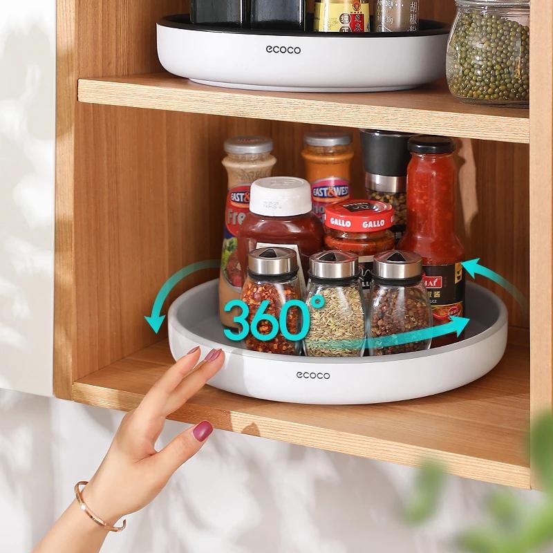 Ecoco Kitchen Rotating Spice Condiment Storage Rack