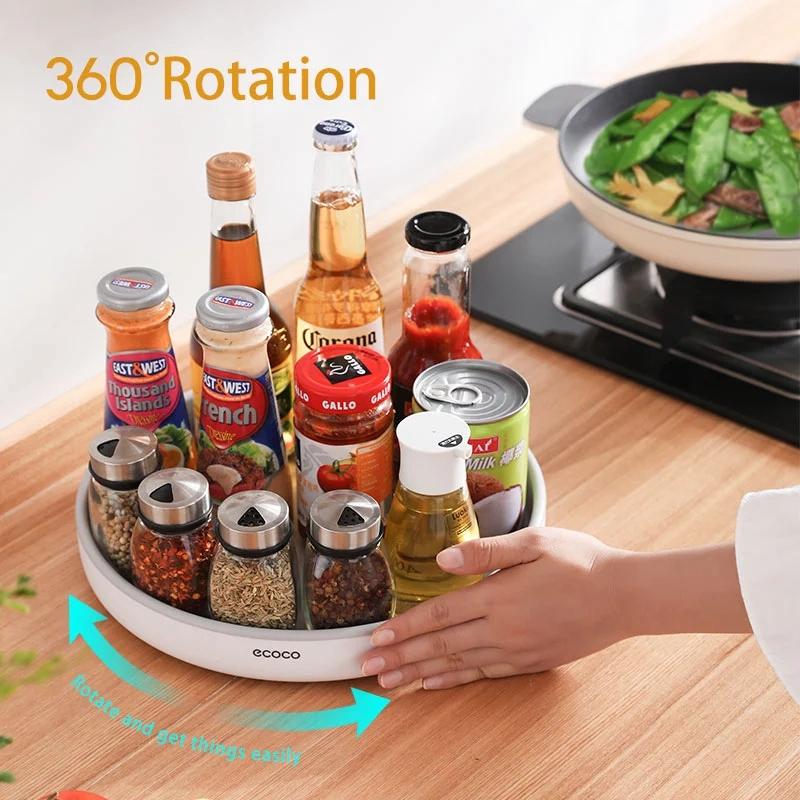 Ecoco Kitchen Rotating Spice Condiment Storage Rack