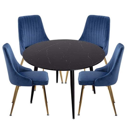 Blue Velvet Bistro Dining Set