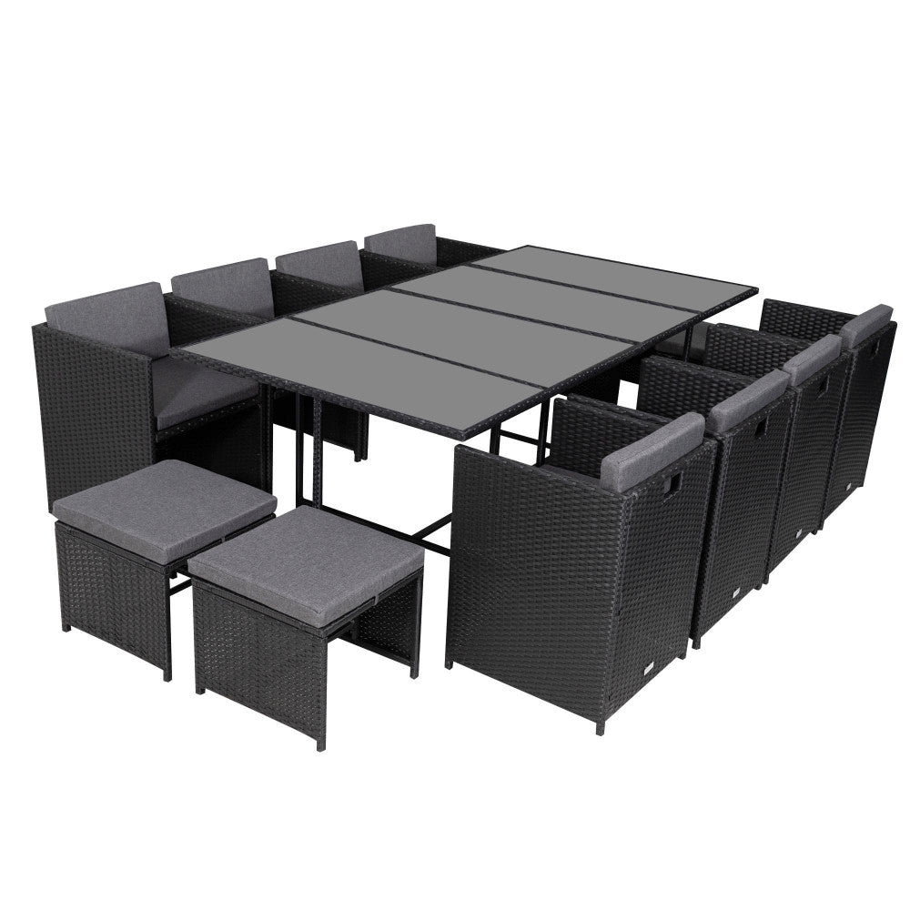 Bali 13PC  Outdoor Dining Set - Black