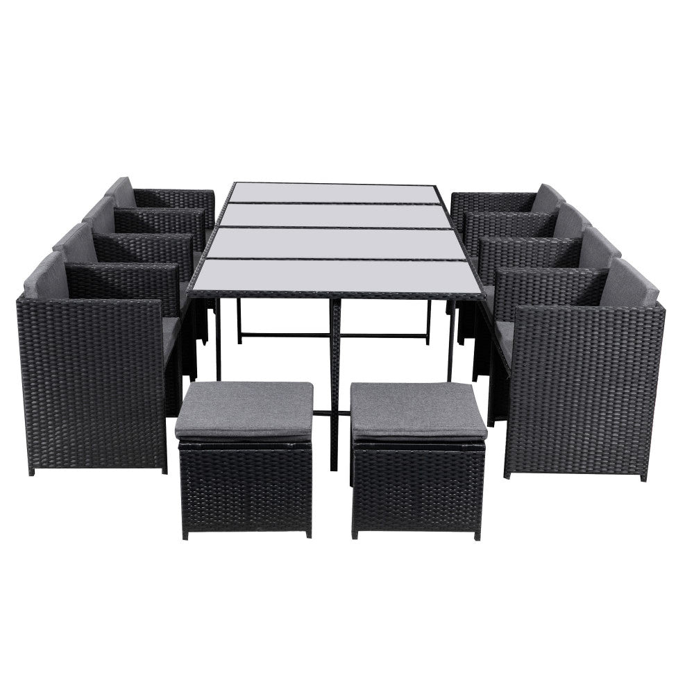 Bali 13PC  Outdoor Dining Set - Black