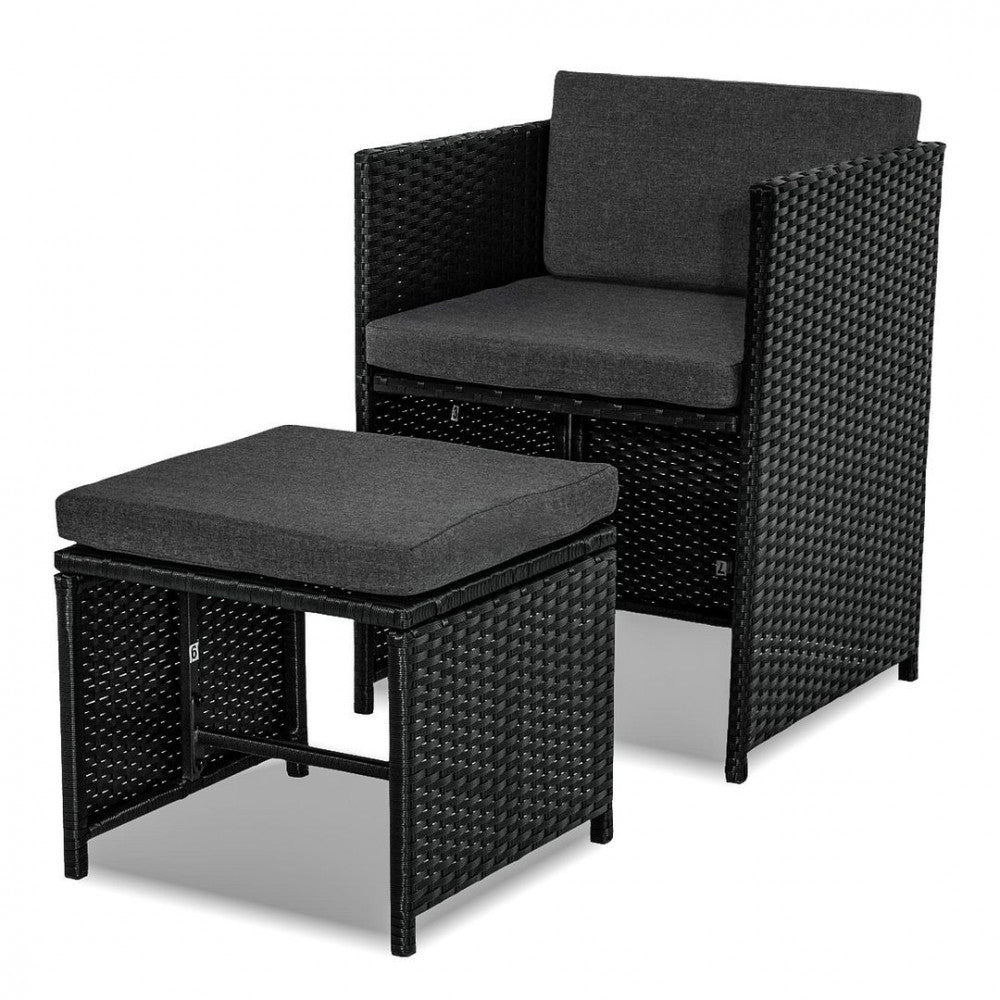 Bali 13PC  Outdoor Dining Set - Black