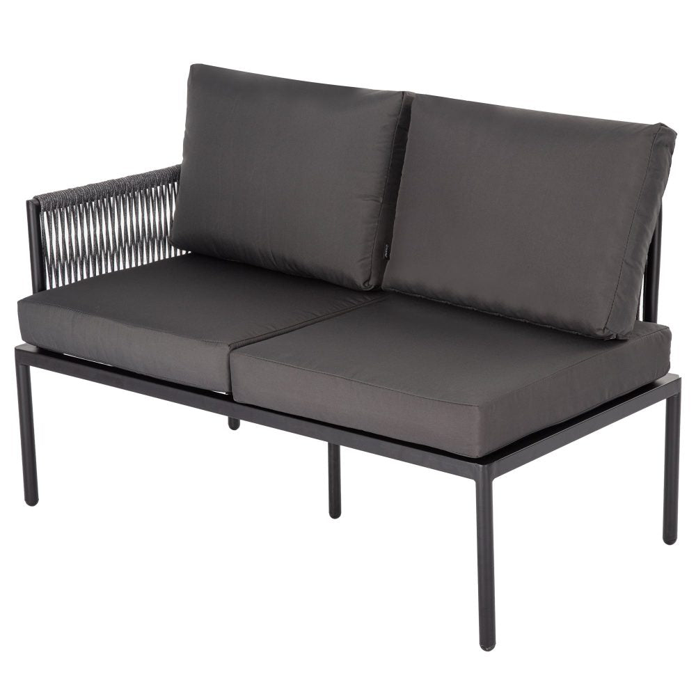 4-Seater Outdoor Lounge Set with Coffee Table in Black