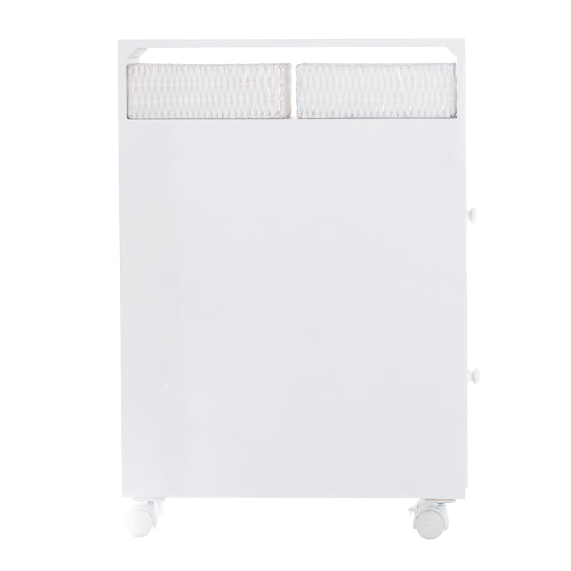 Removable Bathroom Side Cabinet Toilet Caddy with Storage Drawers- White