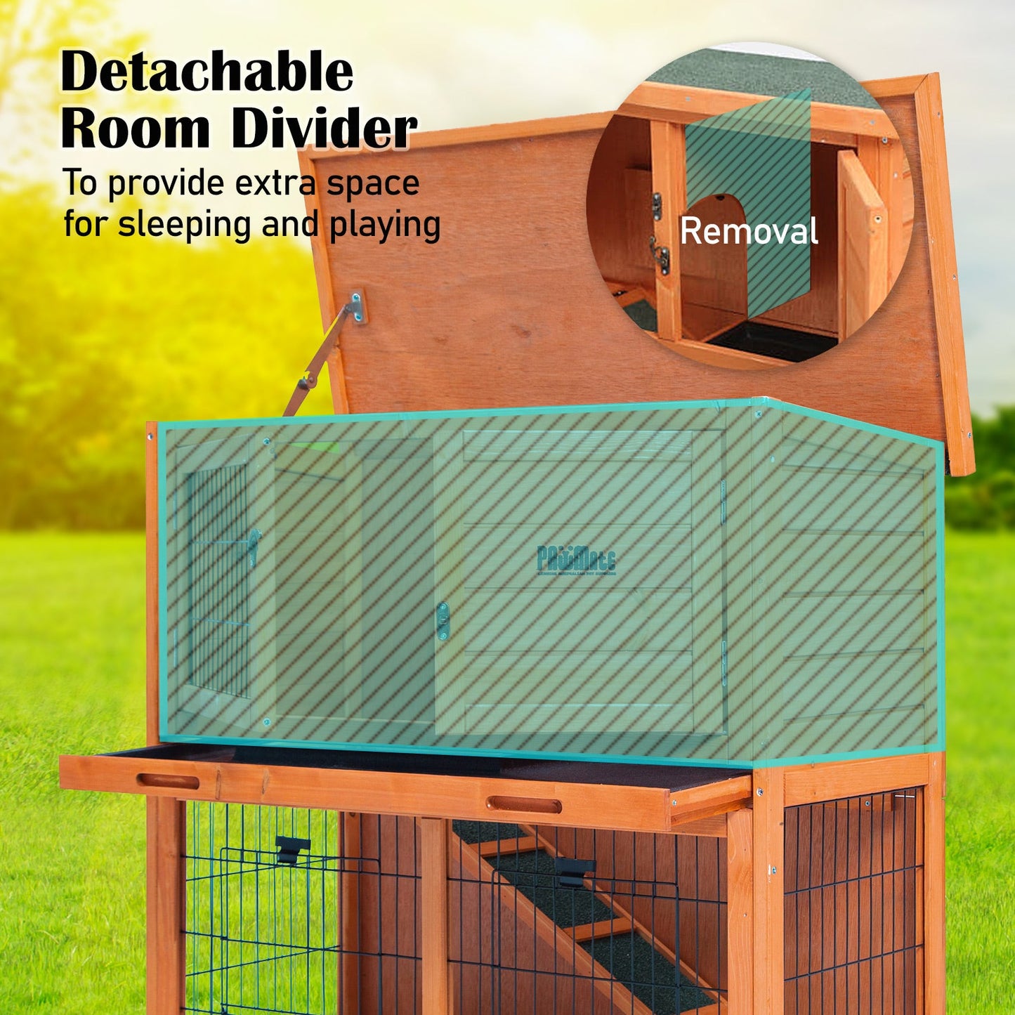 92 x 45 x 82cm Rabbit Hutch Chicken Coop 2 Storey Cage Run