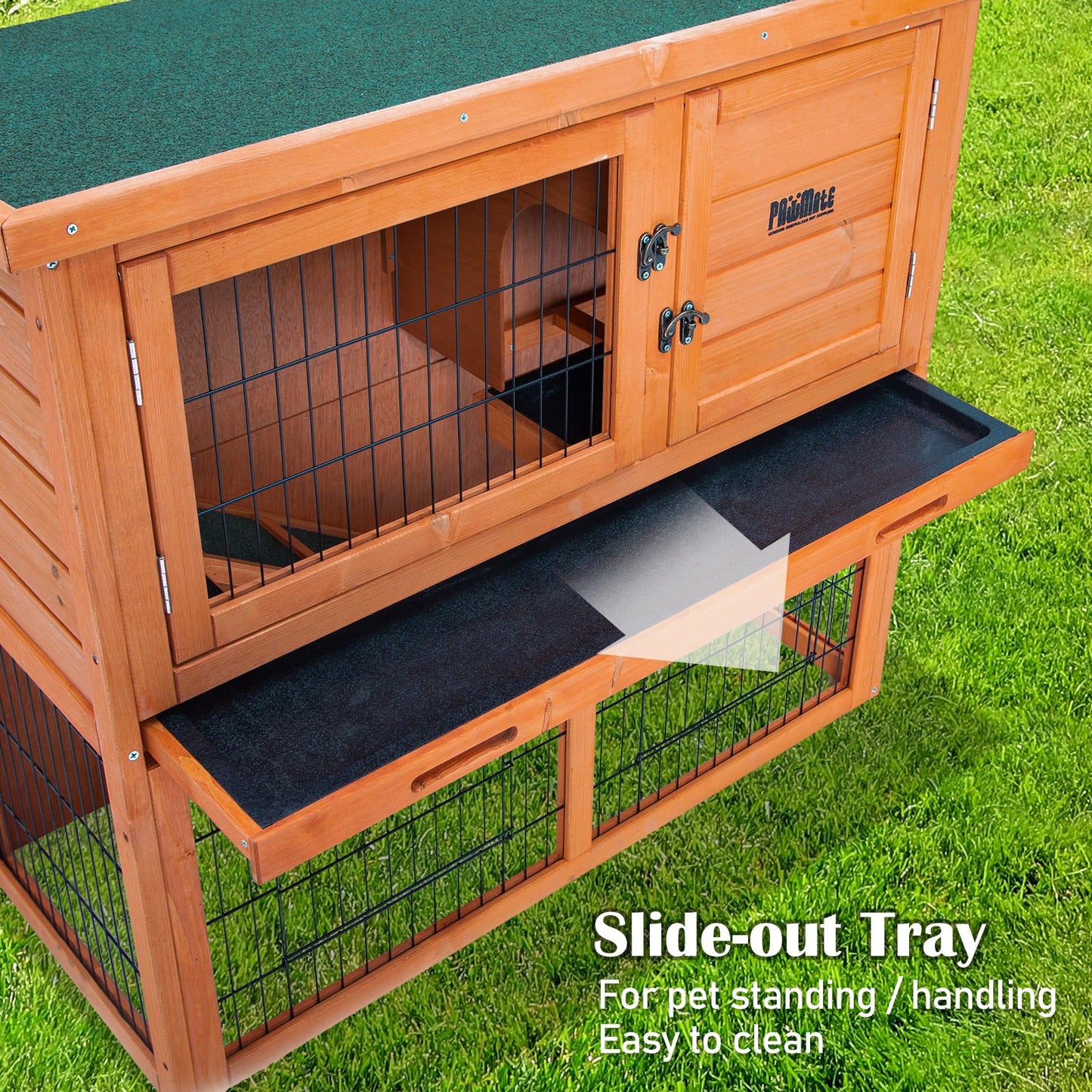 92 x 45 x 82cm Rabbit Hutch Chicken Coop 2 Storey Cage Run