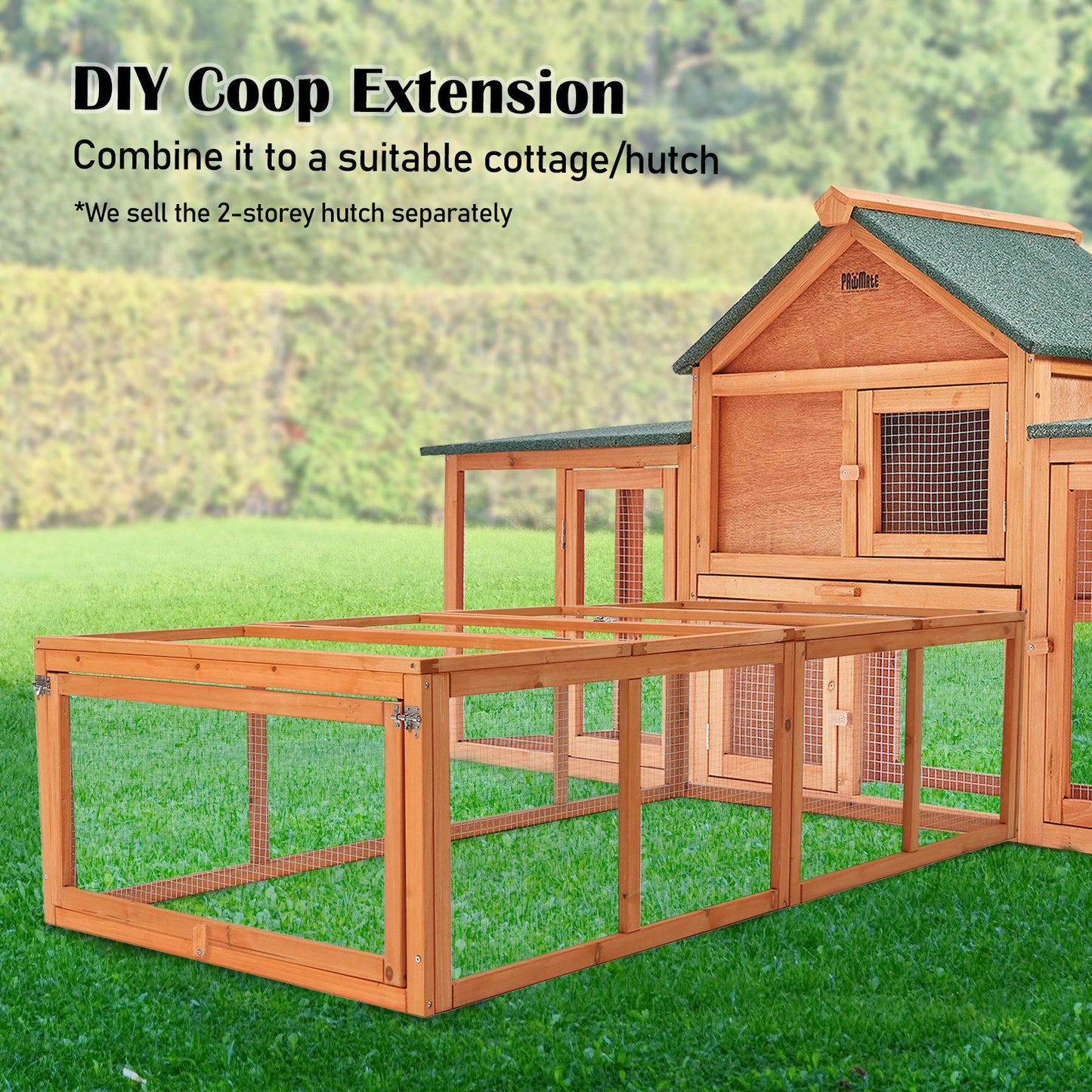 180 x 90 x 48cm Chicken Coop Run Extension Rabbit Hutch Cage