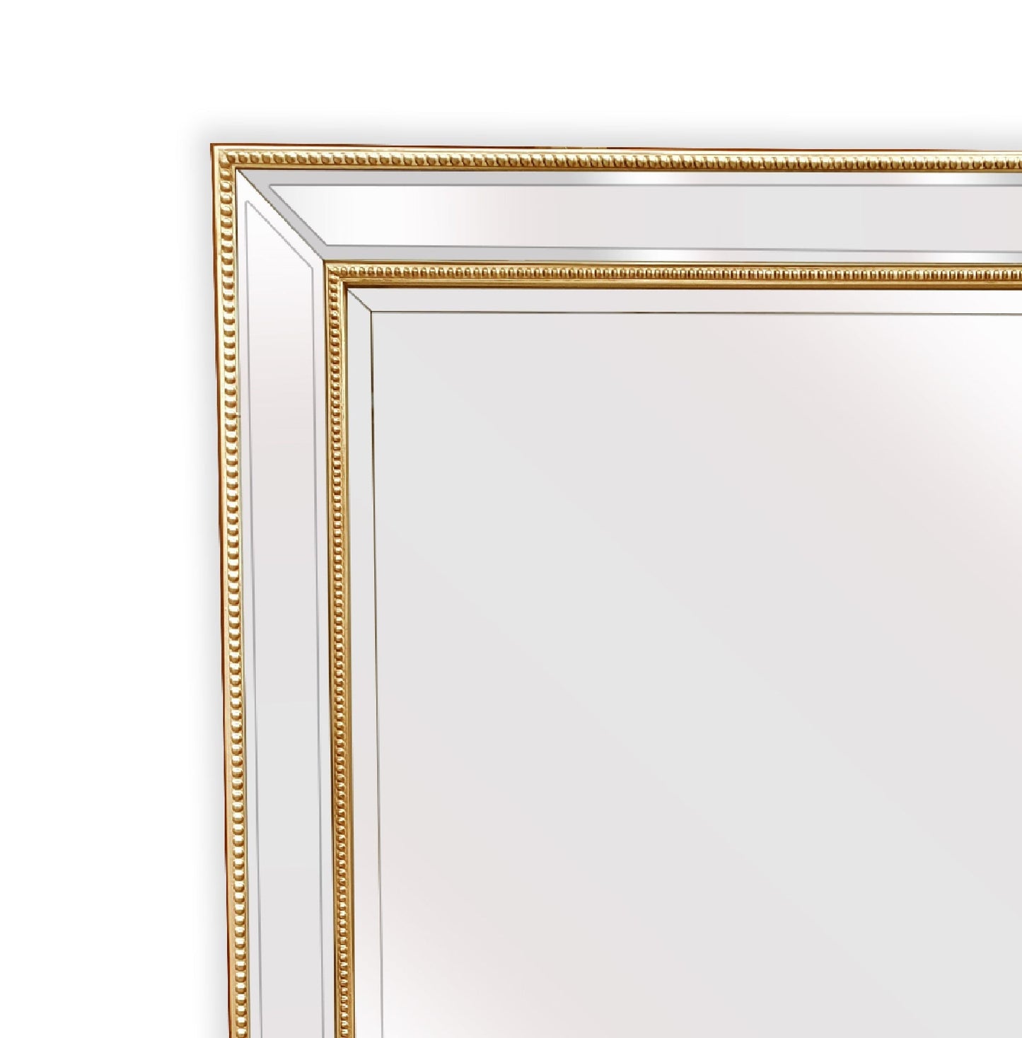 Gold Beaded Framed Mirror - X Large 190cm x 100cm