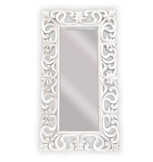 LUX Boroque Mirror - Gloss White 91cm x 167cm