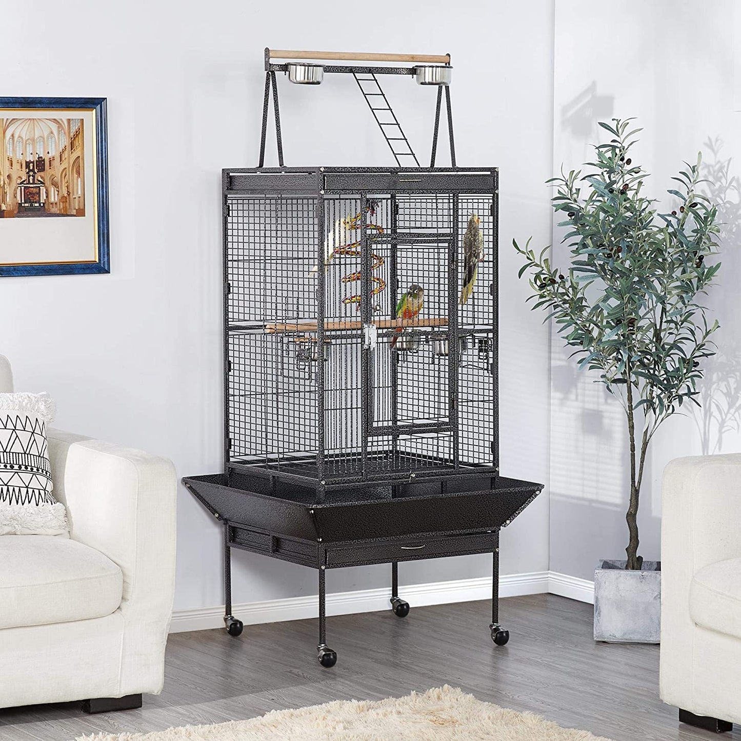 174cm Large Rolling Mobile Bird Cage