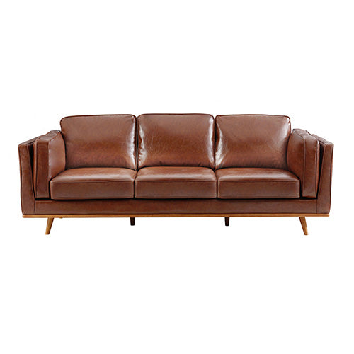 3+2 Seater Sofa Brown Leather Lounge Set for Living Room