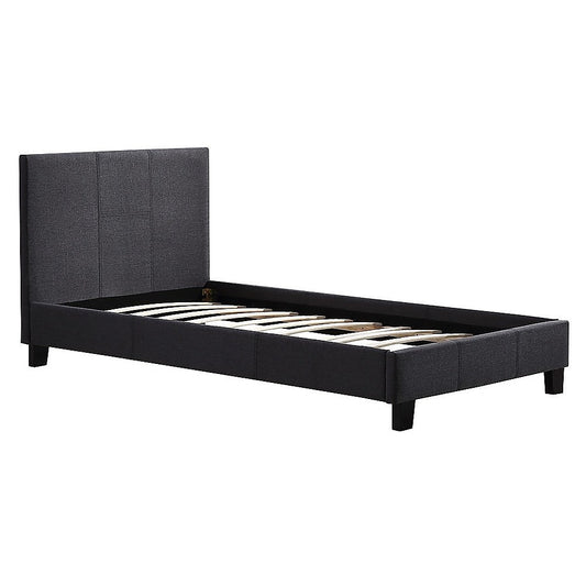 Single Linen Fabric Bed Frame Grey