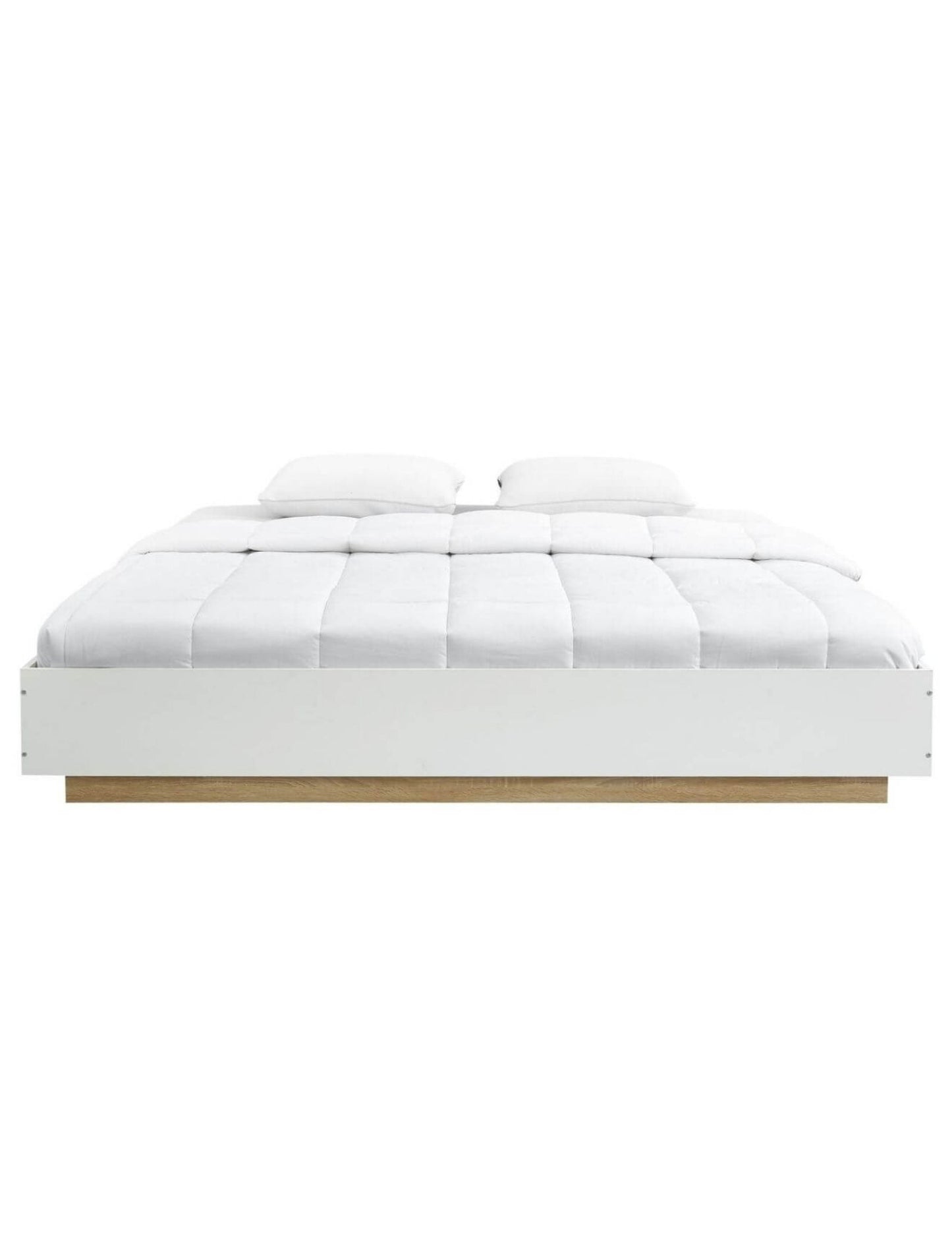 Aiden Industrial Contemporary White Oak Bed Base Bed Frame