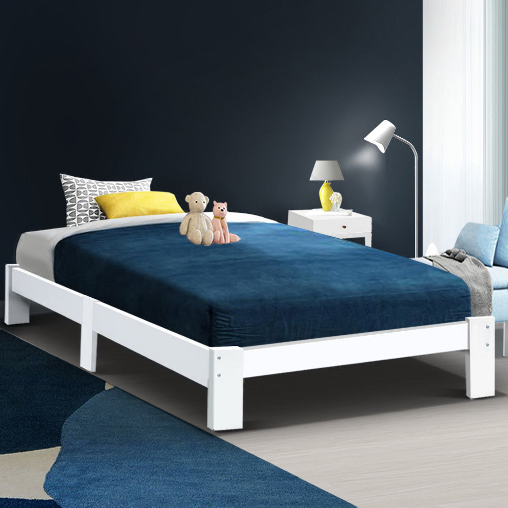 Bed Frame Single Wooden Bed Base Frame Size JADE Timber Mattress Platform